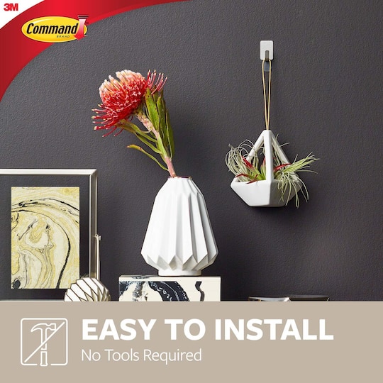 Command™ Small Decorative Metal Hooks, Stainless Steel
